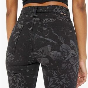 Mother Denim High Waisted Rider Jeans, Shadowy Figures, Size 24, New Condition
